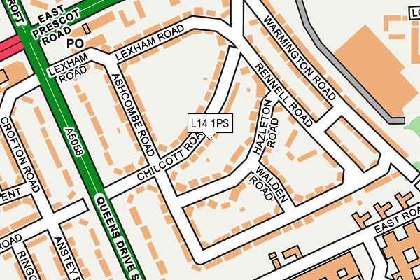 L14 1PS map - OS OpenMap – Local (Ordnance Survey)
