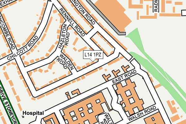 L14 1PZ map - OS OpenMap – Local (Ordnance Survey)