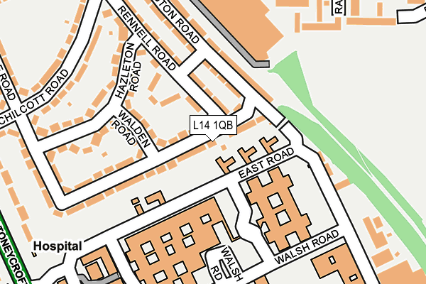 L14 1QB map - OS OpenMap – Local (Ordnance Survey)