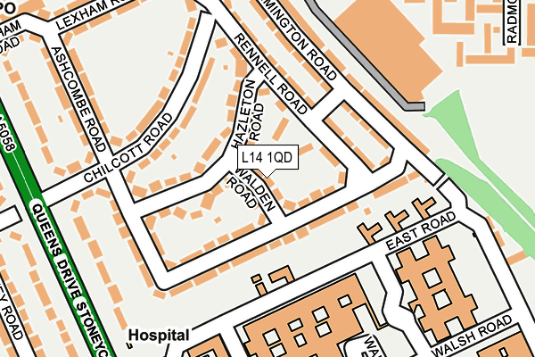 L14 1QD map - OS OpenMap – Local (Ordnance Survey)