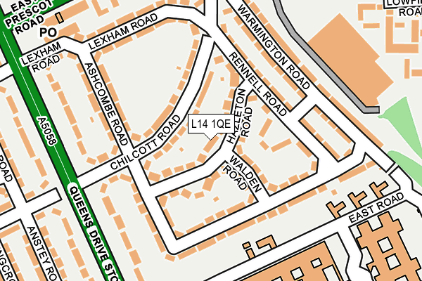 L14 1QE map - OS OpenMap – Local (Ordnance Survey)