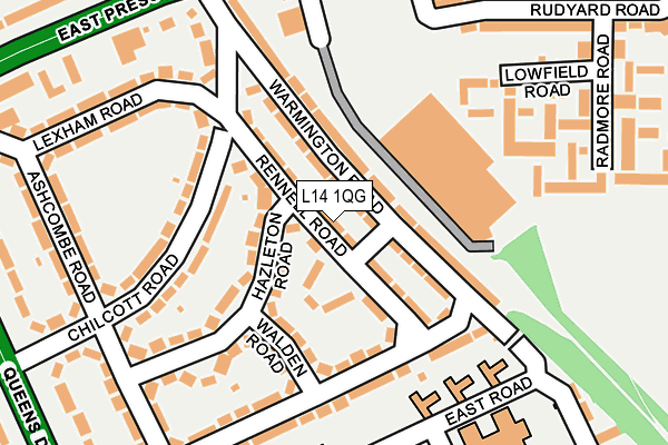 L14 1QG map - OS OpenMap – Local (Ordnance Survey)