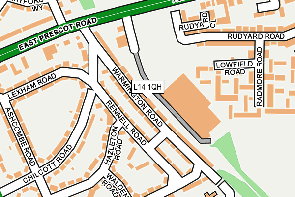 L14 1QH map - OS OpenMap – Local (Ordnance Survey)