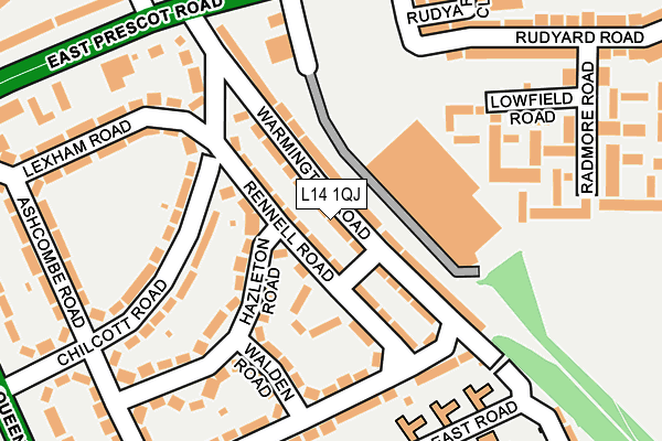 L14 1QJ map - OS OpenMap – Local (Ordnance Survey)
