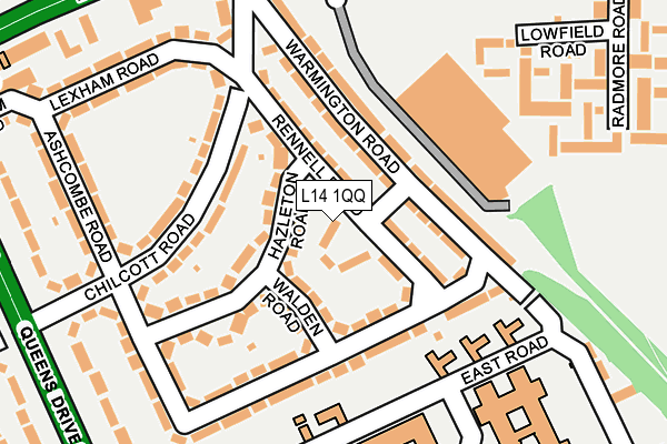 L14 1QQ map - OS OpenMap – Local (Ordnance Survey)