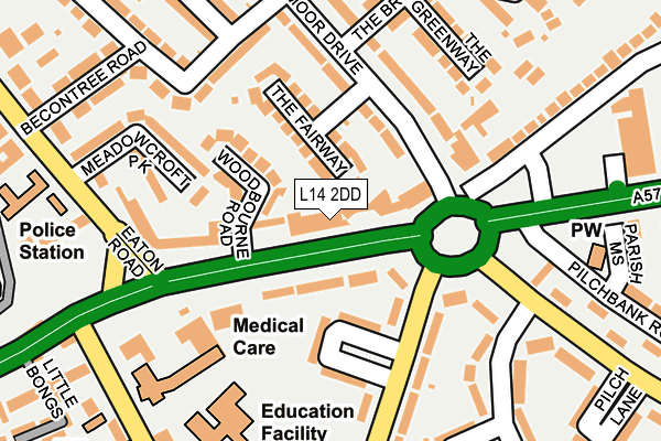 L14 2DD map - OS OpenMap – Local (Ordnance Survey)