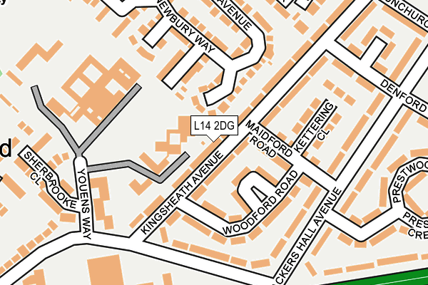 L14 2DG map - OS OpenMap – Local (Ordnance Survey)