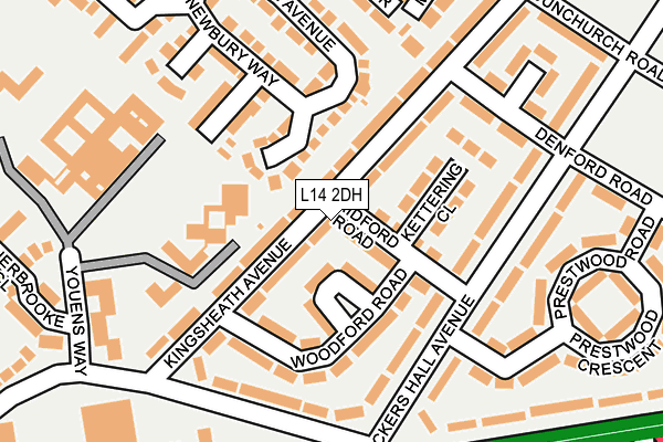 L14 2DH map - OS OpenMap – Local (Ordnance Survey)