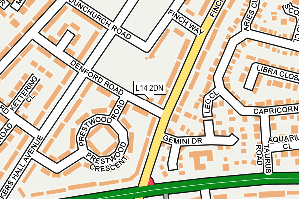 L14 2DN map - OS OpenMap – Local (Ordnance Survey)