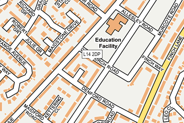 L14 2DP map - OS OpenMap – Local (Ordnance Survey)