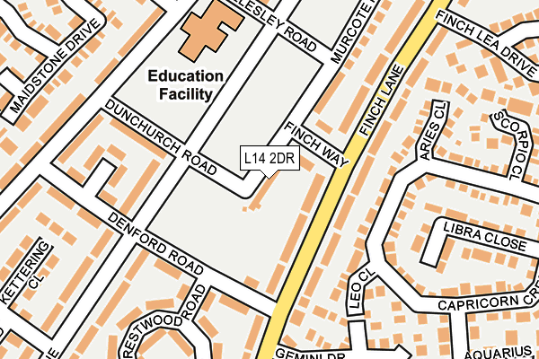 L14 2DR map - OS OpenMap – Local (Ordnance Survey)