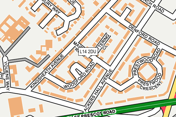 L14 2DU map - OS OpenMap – Local (Ordnance Survey)