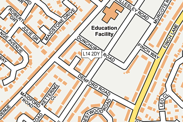 L14 2DY map - OS OpenMap – Local (Ordnance Survey)
