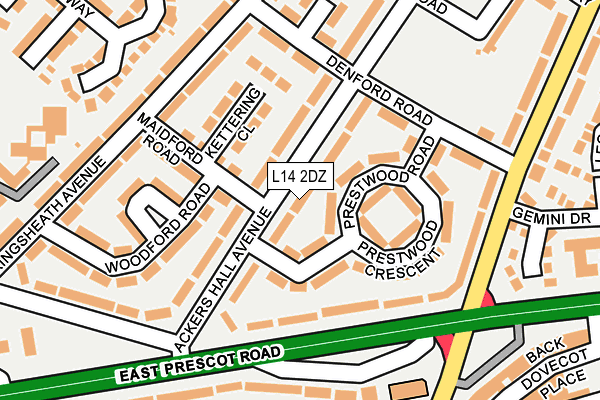 L14 2DZ map - OS OpenMap – Local (Ordnance Survey)