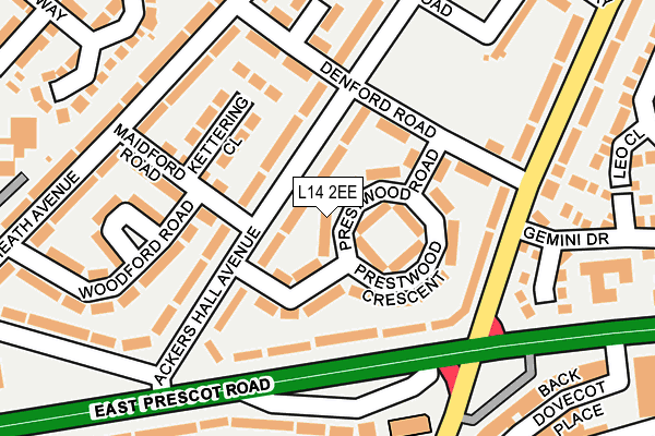 L14 2EE map - OS OpenMap – Local (Ordnance Survey)