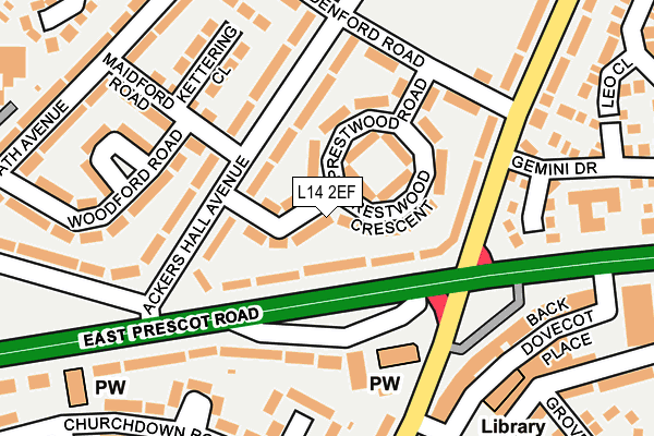 L14 2EF map - OS OpenMap – Local (Ordnance Survey)