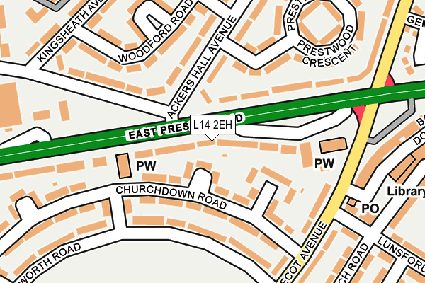 L14 2EH map - OS OpenMap – Local (Ordnance Survey)