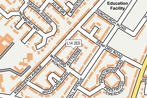 L14 2ES map - OS OpenMap – Local (Ordnance Survey)