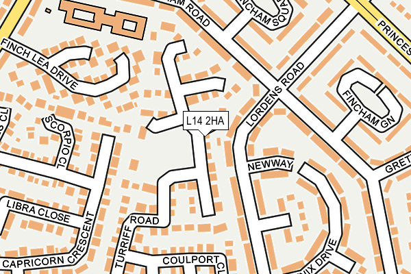 L14 2HA map - OS OpenMap – Local (Ordnance Survey)