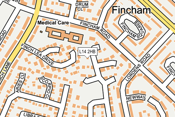L14 2HB map - OS OpenMap – Local (Ordnance Survey)