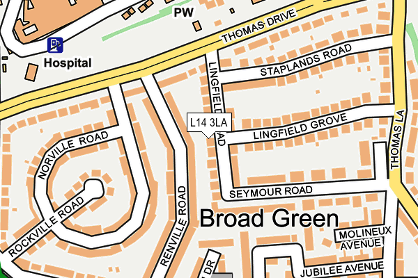 L14 3LA map - OS OpenMap – Local (Ordnance Survey)