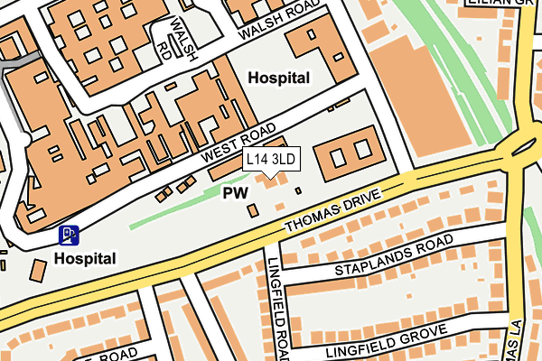 L14 3LD map - OS OpenMap – Local (Ordnance Survey)