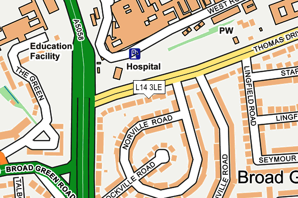 L14 3LE map - OS OpenMap – Local (Ordnance Survey)