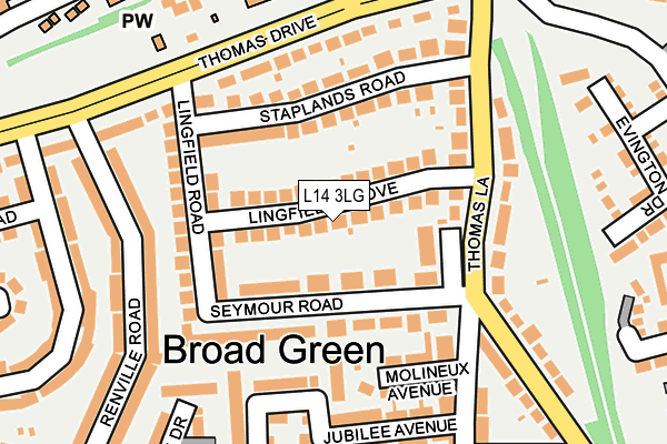 L14 3LG map - OS OpenMap – Local (Ordnance Survey)