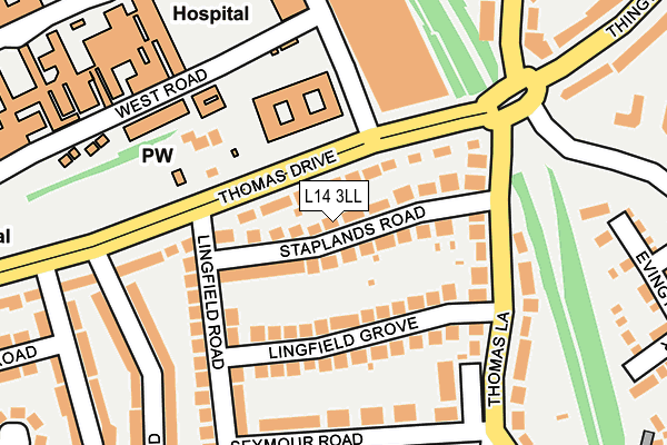 L14 3LL map - OS OpenMap – Local (Ordnance Survey)