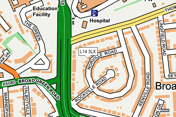 L14 3LX map - OS OpenMap – Local (Ordnance Survey)