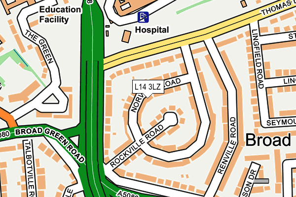 L14 3LZ map - OS OpenMap – Local (Ordnance Survey)