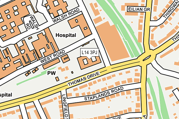 L14 3PJ map - OS OpenMap – Local (Ordnance Survey)