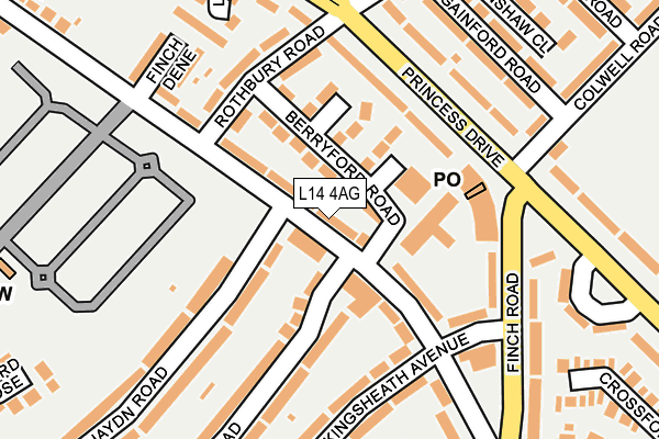 L14 4AG map - OS OpenMap – Local (Ordnance Survey)