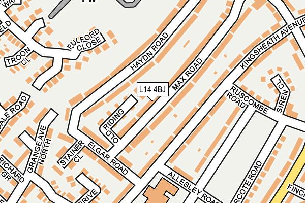 L14 4BJ map - OS OpenMap – Local (Ordnance Survey)