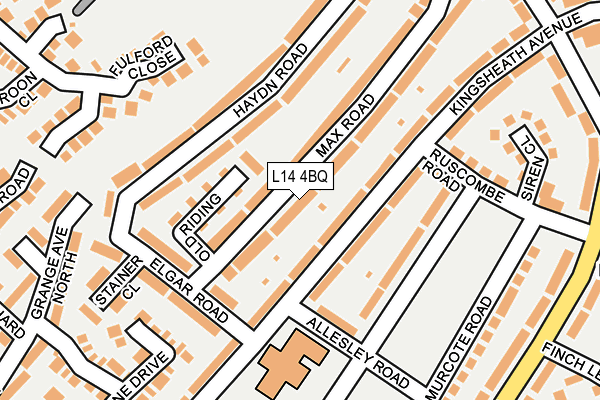 L14 4BQ map - OS OpenMap – Local (Ordnance Survey)