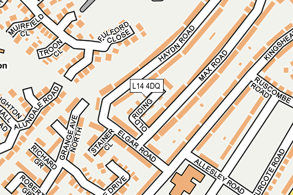 L14 4DQ map - OS OpenMap – Local (Ordnance Survey)