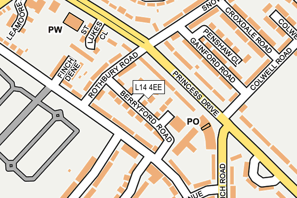 L14 4EE map - OS OpenMap – Local (Ordnance Survey)