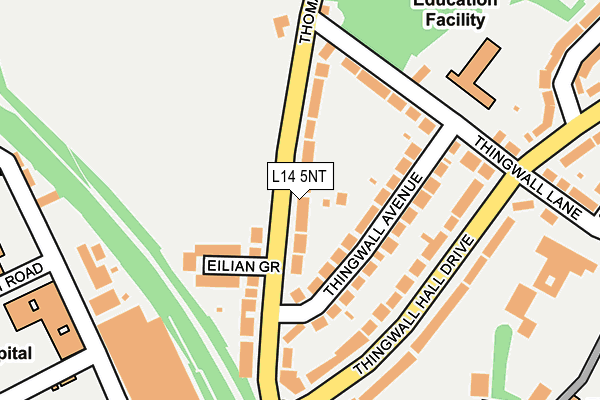 L14 5NT map - OS OpenMap – Local (Ordnance Survey)
