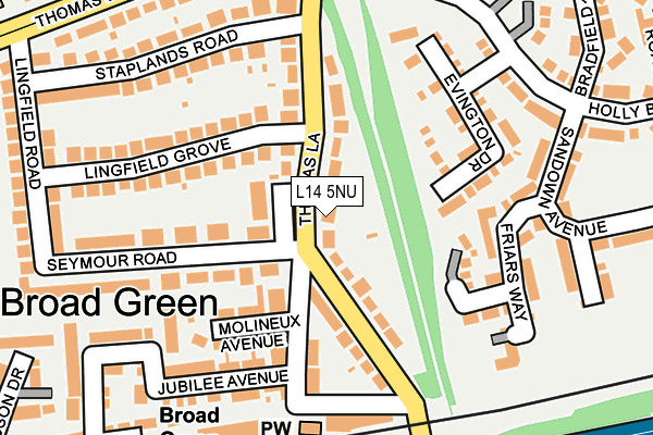 L14 5NU map - OS OpenMap – Local (Ordnance Survey)