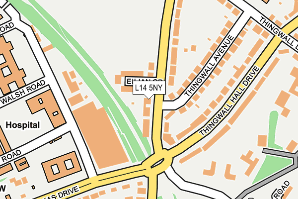 L14 5NY map - OS OpenMap – Local (Ordnance Survey)