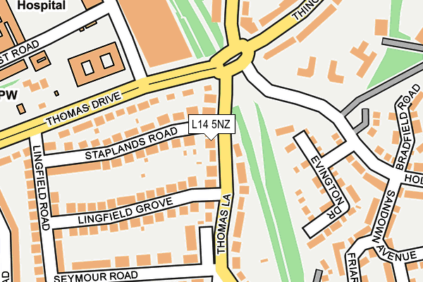 L14 5NZ map - OS OpenMap – Local (Ordnance Survey)