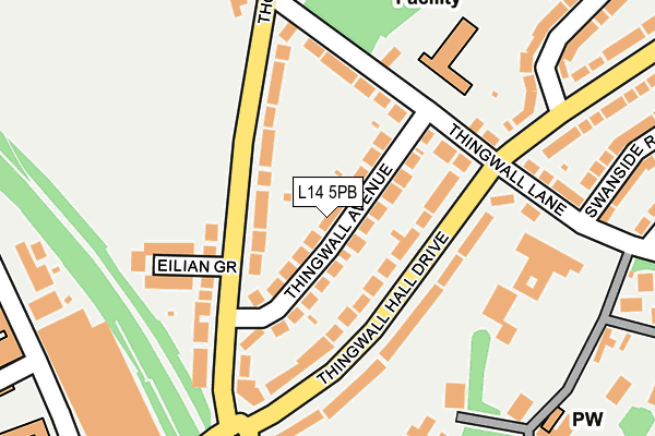 L14 5PB map - OS OpenMap – Local (Ordnance Survey)