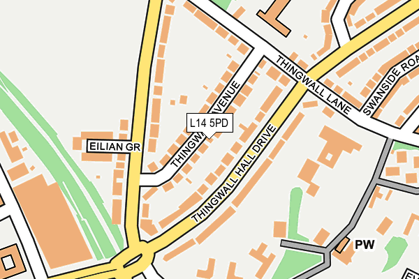 L14 5PD map - OS OpenMap – Local (Ordnance Survey)