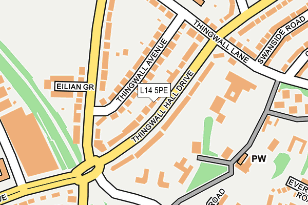 L14 5PE map - OS OpenMap – Local (Ordnance Survey)