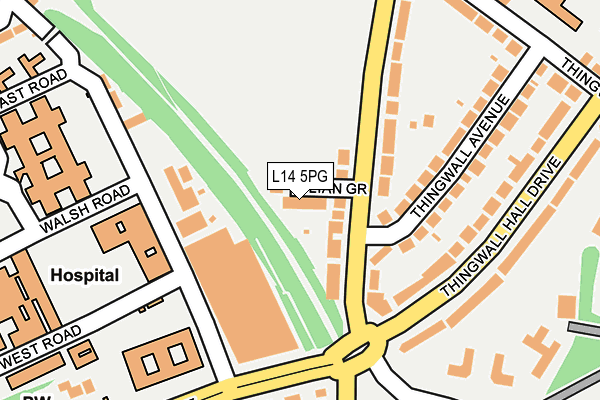 L14 5PG map - OS OpenMap – Local (Ordnance Survey)