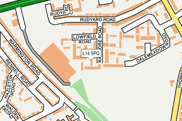 L14 5PQ map - OS OpenMap – Local (Ordnance Survey)