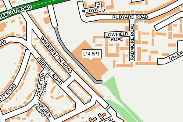 L14 5PT map - OS OpenMap – Local (Ordnance Survey)