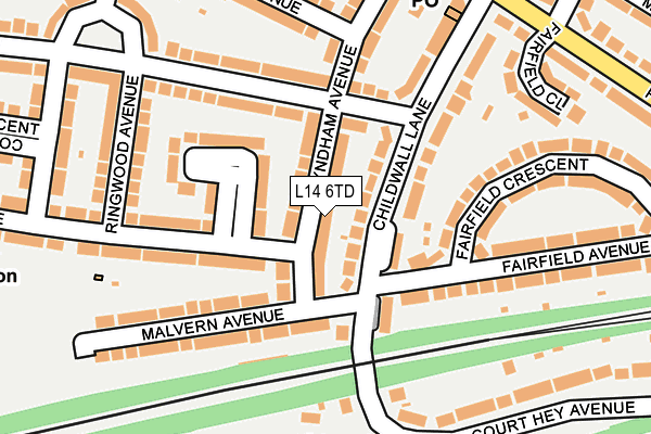 L14 6TD map - OS OpenMap – Local (Ordnance Survey)