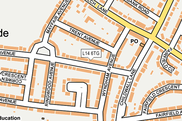 L14 6TG map - OS OpenMap – Local (Ordnance Survey)