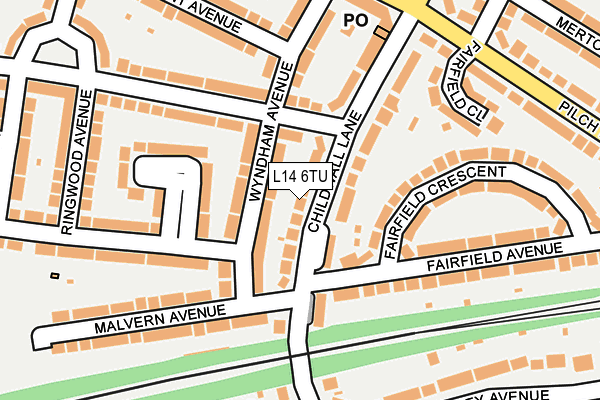 L14 6TU map - OS OpenMap – Local (Ordnance Survey)